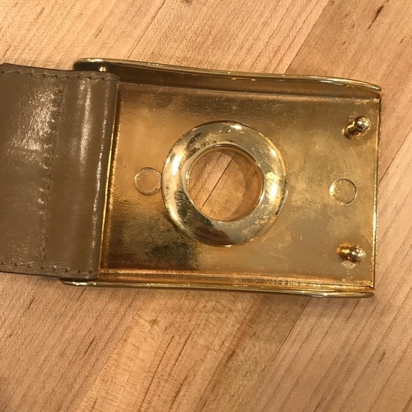 Escada Woman’s Belt Leather Large Buckle Wide Brown Tan Made In Western Germany - Picture 5 of 9